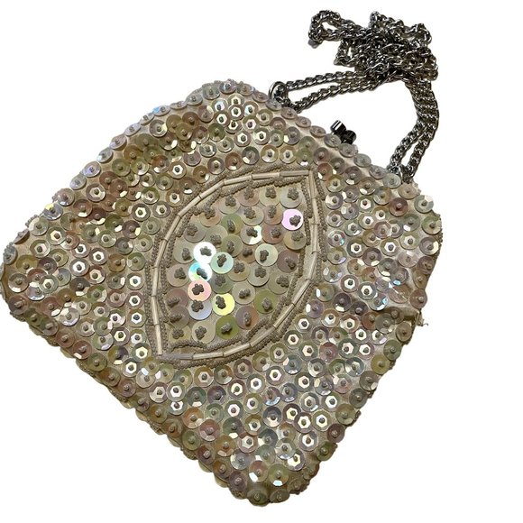 COPY - Vintage Hand Beaded Sequin Evening Bag - Picture 1 of 7